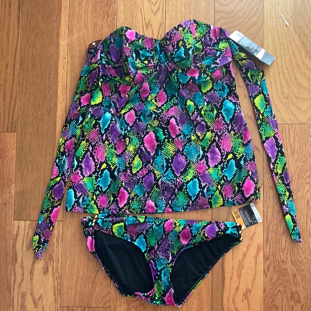Smart & sexy swim tankini, 2 piece, 36D, Bottom M multicolored